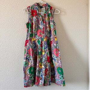 Talbots Floral Button Down Dress Women’s 4P Spring Garden Brunch Party Spring